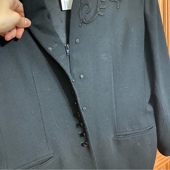 Kasper Embellished 100% Wool Zip Up Snap Button Detail Blazer Work Coat - Picture 5 of 7